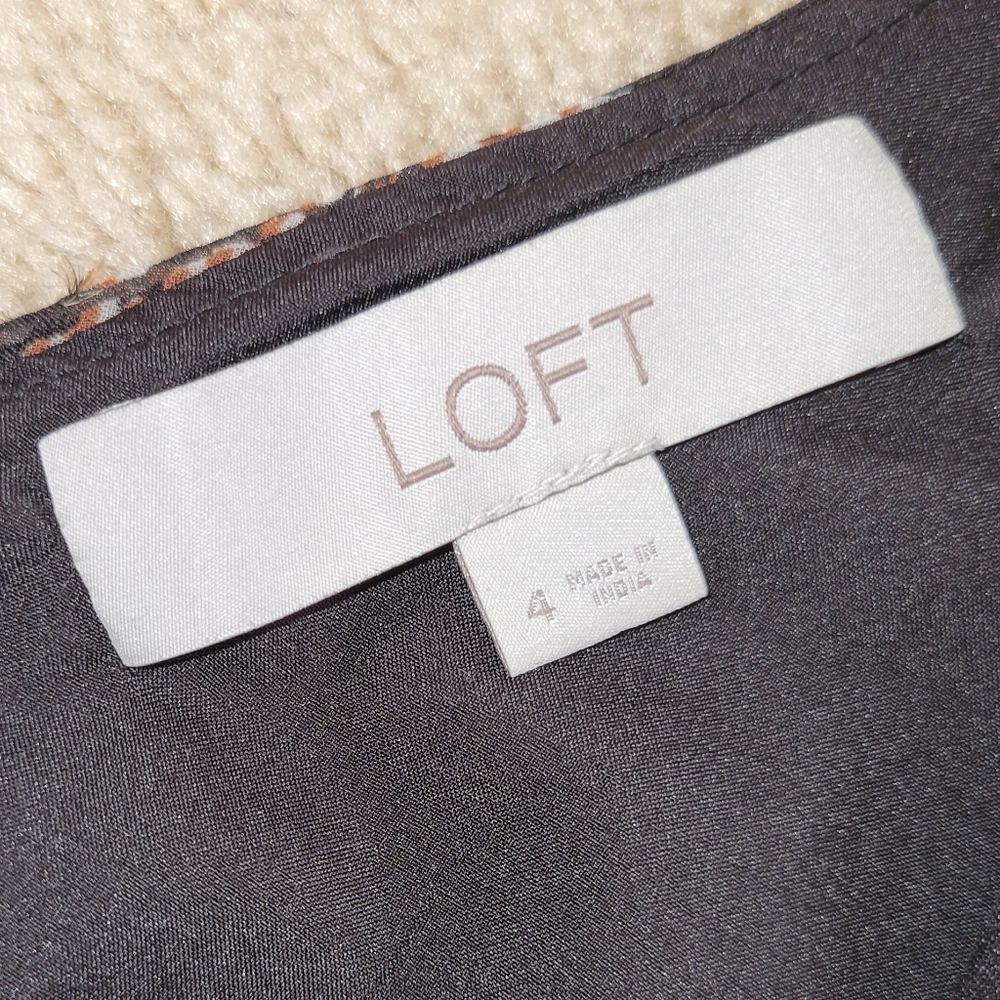 LOFT Metallic Clip Flutter Sleeve Midi Dress - Picture 5 of 6